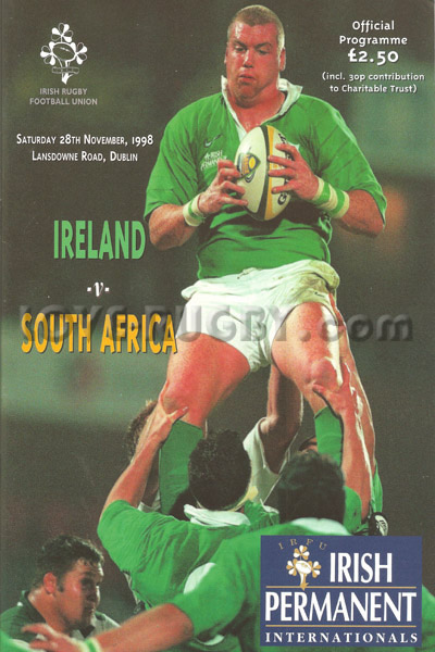 1998 Ireland v South Africa  Rugby Programme